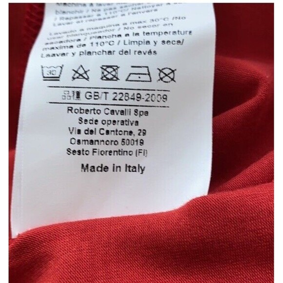 Roberto Cavalli Sport Red Graphic Print Crewneck T-Shirt Glitter Short Sleeve M - Picture 8 of 8